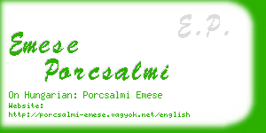 emese porcsalmi business card